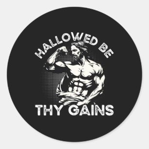 Funny Gym Workout Bodybuilding Fitness Gym And Jes Classic Round Sticker