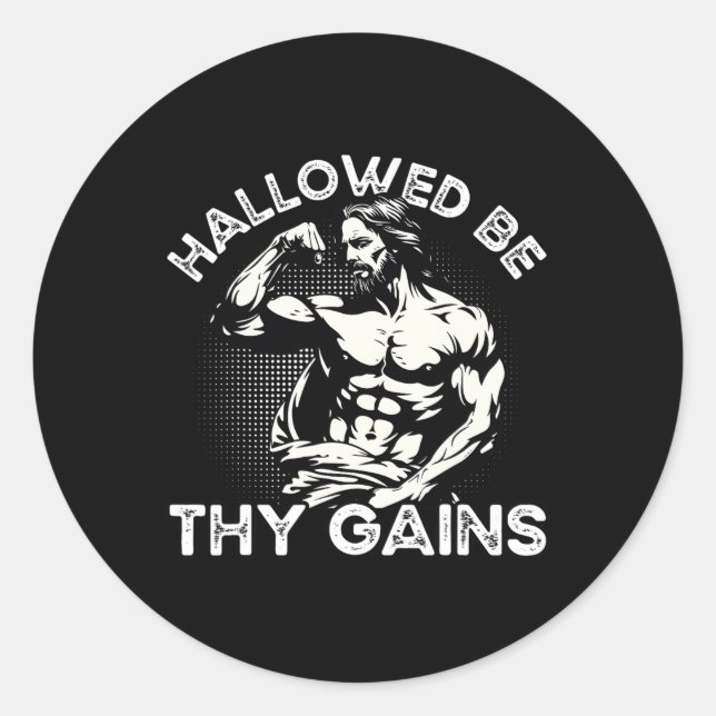 Funny Gym Workout Bodybuilding Fitness Gym And Jes Classic Round Sticker (Front)