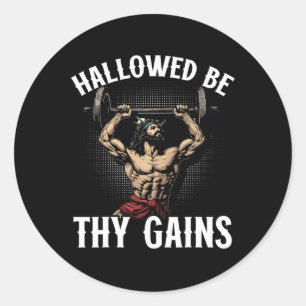 Funny Gym Workout Bodybuilding Fitness Gym And Jes Classic Round Sticker