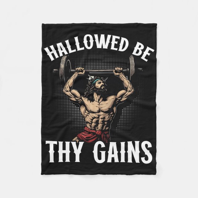 Funny Gym Workout Bodybuilding Fitness Gym And Jes Fleece Blanket (Front)