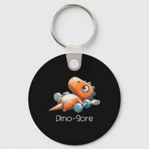 Funny Gym Workout Dinosaur Weight Lifting Gym Dino Key Ring