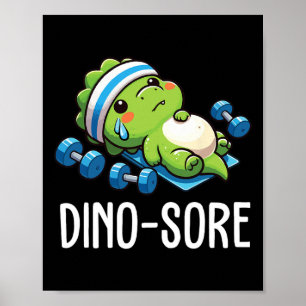 Funny Gym Workout Dinosaur Weight Lifting Gym Dino Poster