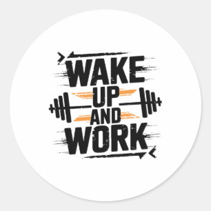 Funny Gym Workout Fitness Bodybuilding Sports Weig Classic Round Sticker