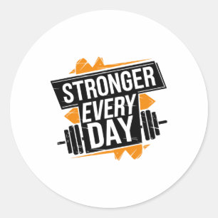 Funny Gym Workout Fitness Bodybuilding Sports Weig Classic Round Sticker