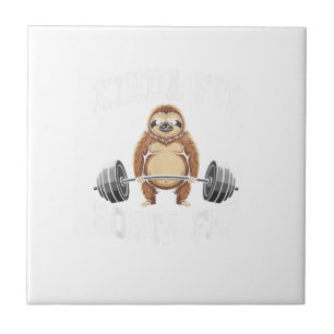 Funny Gym Workout Kinda Fit Sorta Fat Sloth T-Shir Tile