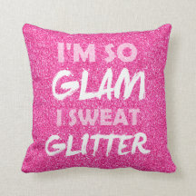 Funny gym workout quote Pink glitter I'm so glam
