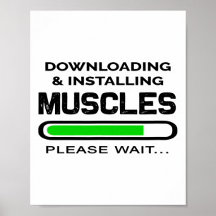 Funny Gym Workout Tee downloading And Installing M Poster