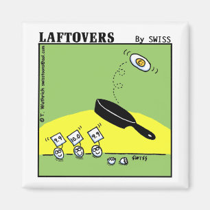 Funny Gymnast Cartoon Eggs Laftovers Magnet