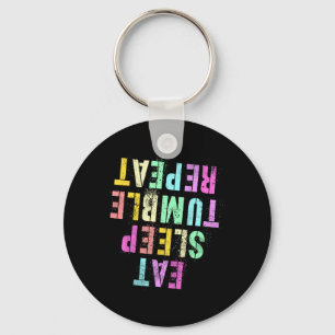 Funny Gymnast Eat Sleep Tumble Repeat Toddler Flip Key Ring