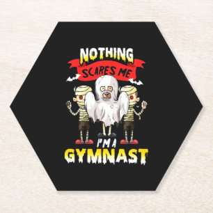 Funny Gymnast Halloween T-Shirt Paper Coaster