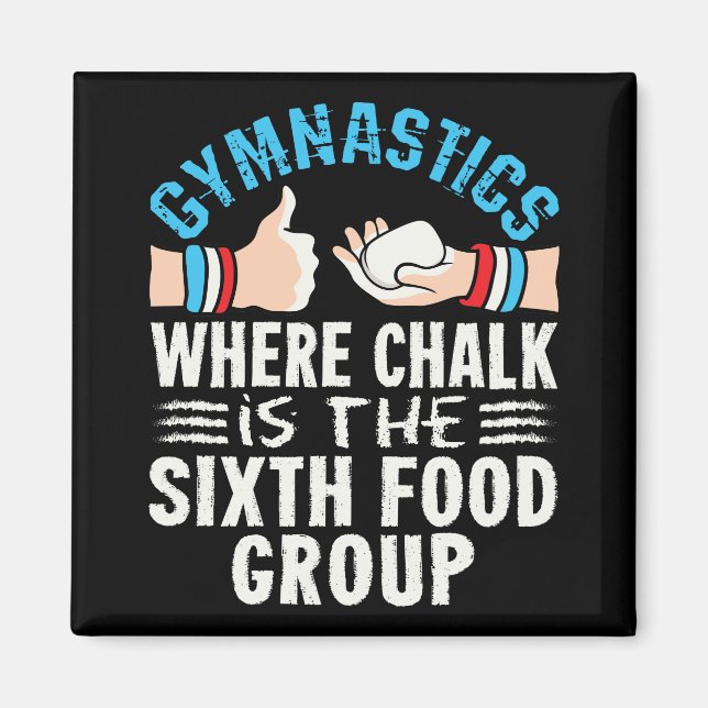 Funny Gymnastics Chalk Gymnast Team Magnet (Front)