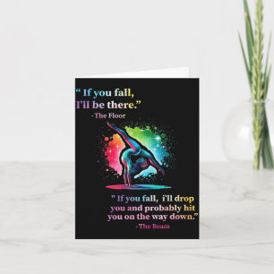 Funny Gymnastics Floor Saying Gymnast Girl Rainbow Card