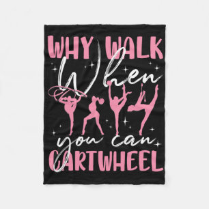 Funny Gymnastics Gymnast For Girls Women Cool Cart Fleece Blanket