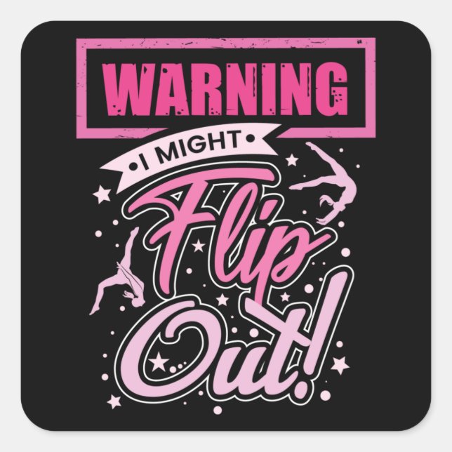 Funny Gymnastics Shirt For Girls Gymnast Gift Square Sticker (Front)