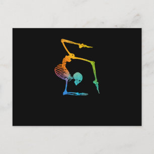 Funny gymnastics skeleton gymnast tumbling trainer postcard