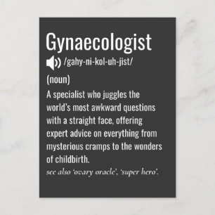 Funny Gynaecologist Definition Gynacologist Postcard