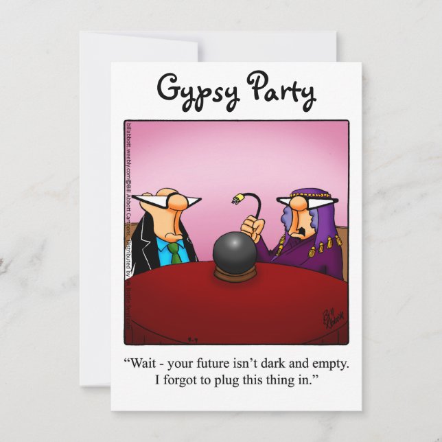 Funny Gypsy Party Invitations (Front)