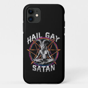 Funny Hail Gay Satan LGBT Goth Gay Pride Baphomet iPhone 11 Case