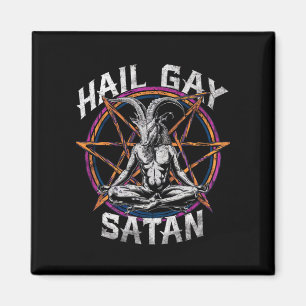 Funny Hail Gay Satan LGBT Goth Gay Pride Baphomet Magnet