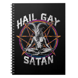 Funny Hail Gay Satan LGBT Goth Gay Pride Baphomet Notebook