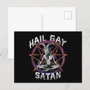 Funny Hail Gay Satan LGBT Goth Gay Pride Baphomet Postcard