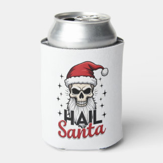 Funny Hail Santa Claus Skull Skeleton Antichrist C Can Cooler