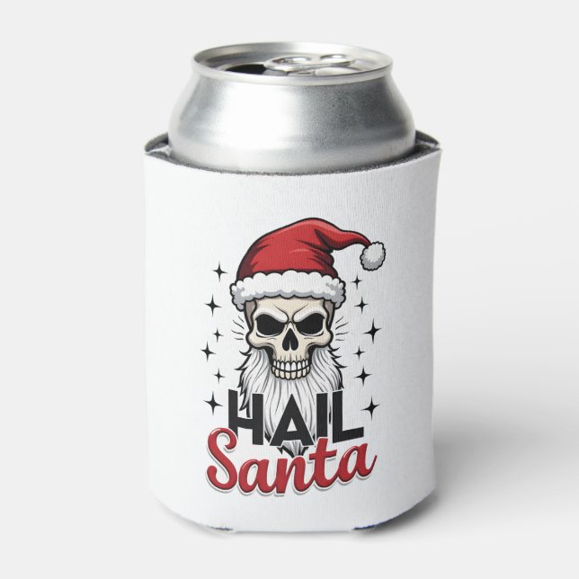 Funny Hail Santa Claus Skull Skeleton Antichrist C Can Cooler (Can Front)