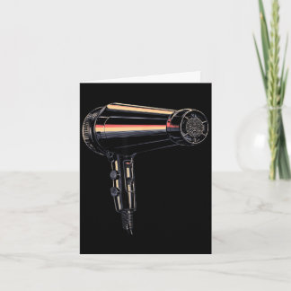 Funny hair dryer graphic costume  card