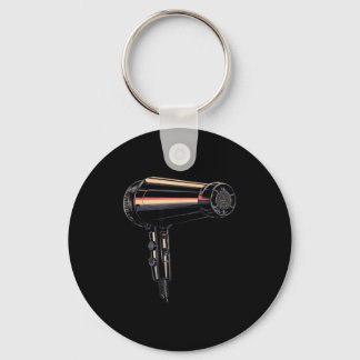Funny hair dryer graphic costume  key ring