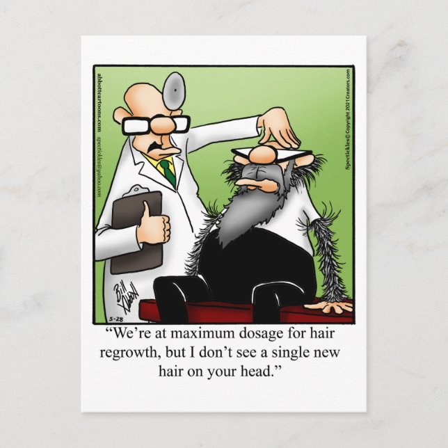 Funny Hair Regrowth Humour Postcard (Front)