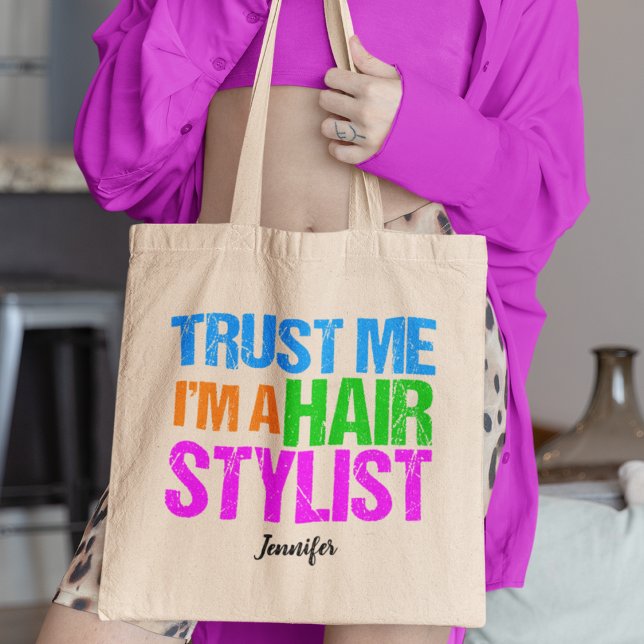 Funny Hair Stylist Cute Personalized Hairstylist Tote Bag (Creator Uploaded)