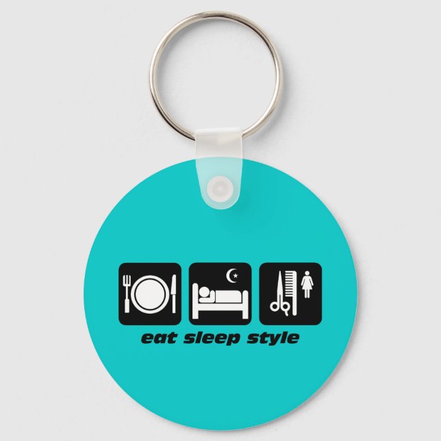 Funny hair stylist key ring (Front)