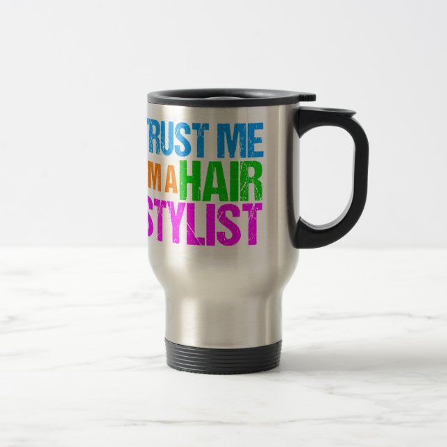 Funny Hair Stylist Travel Mug (Right)