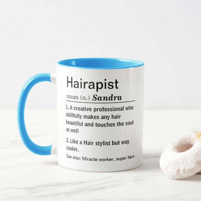 Funny Hairapist Definition  Mug (With Donut)