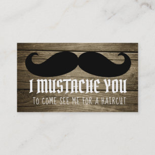 Funny Haircut slogans Mustache Business Cards