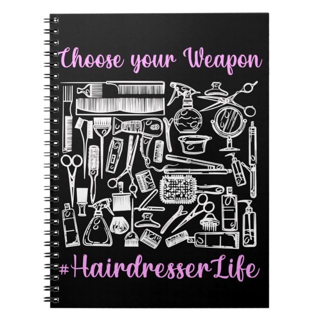 Funny Hairdresser Equipment Hair Stylist Notebook (Front)