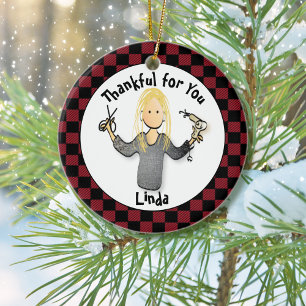 Funny Hairdresser Gift - Thank You Beautician Idea Ceramic Tree Decoration