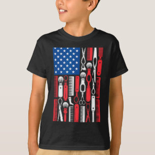 Funny hairdresser hairstylist salon owner patrioti T-Shirt