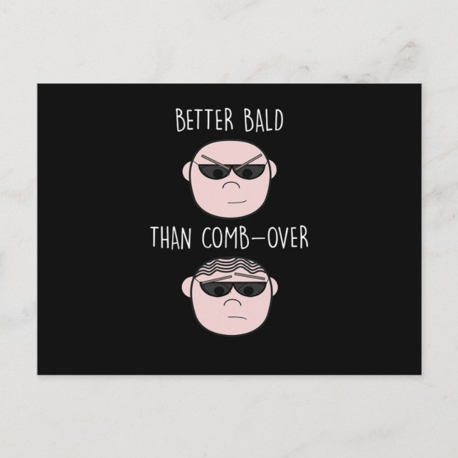 Funny Hairless Baldy Bald Guy Skin Head Men Hairlo Postcard (Front)