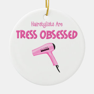 Funny Hairstylist Ceramic Tree Decoration