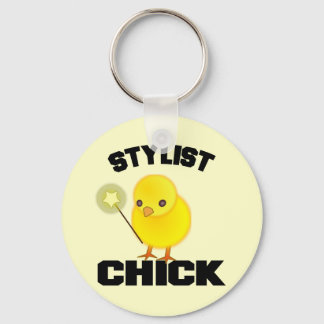 Funny Hairstylist Chick Key Ring