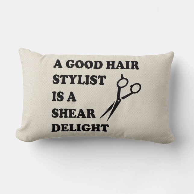 Funny Hairstylist, Hairdresser Stylist Barber Hair Lumbar Cushion (Front)