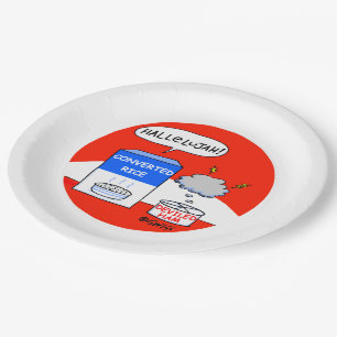 Funny Hallelujah Cartoon Christian Church Picnic Paper Plate