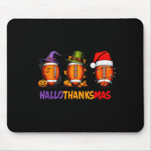 Funny Hallothanksmas Football Halloween Thanksgivi Mouse Mat