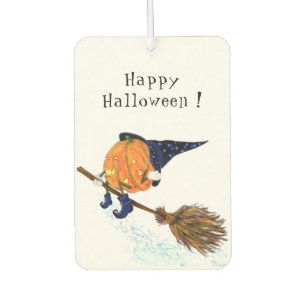 Funny Halloween Air Freshener Witch Pumpkin Flying
