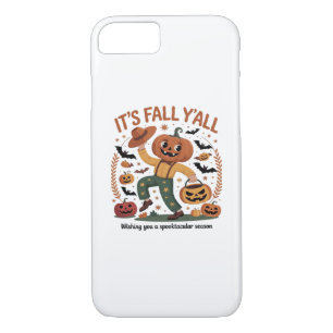 Funny Halloween Autumn Cute It’s Fall Y’all Pumpki iPhone 8/7 Case