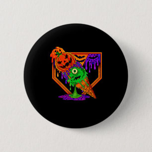 Funny Halloween Baseball Ice Cream Drip Boys Girls 6 Cm Round Badge