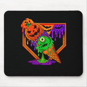 Funny Halloween Baseball Ice Cream Drip Boys Girls Mouse Mat
