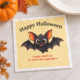Funny Halloween Bat Custom Napkin