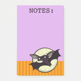 FUNNY HALLOWEEN BAT GRAPHIC POST-IT PURPLE NOTEPAD